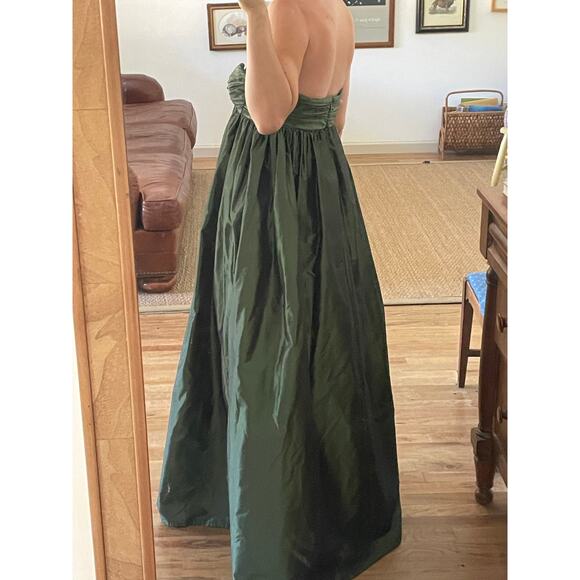 Marc Bouwer Green Taffeta Strapless Gown Size 6 - Picture 3 of 7